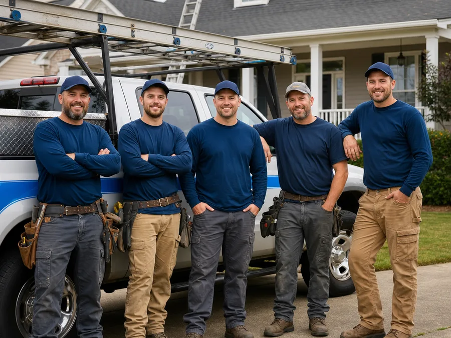 Roofing Clemmons crew ready for residential roofing work