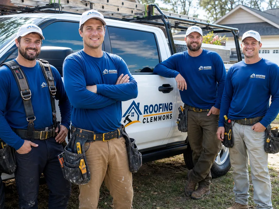 Roofing Clemmons crew ready for residential roofing work